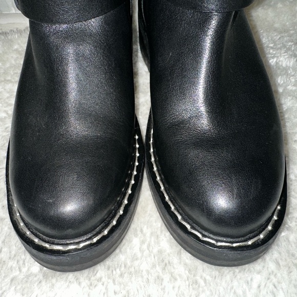 Rag & Bone Leather Buckle Short Moto Boots Size 37.5 - Picture 5 of 11